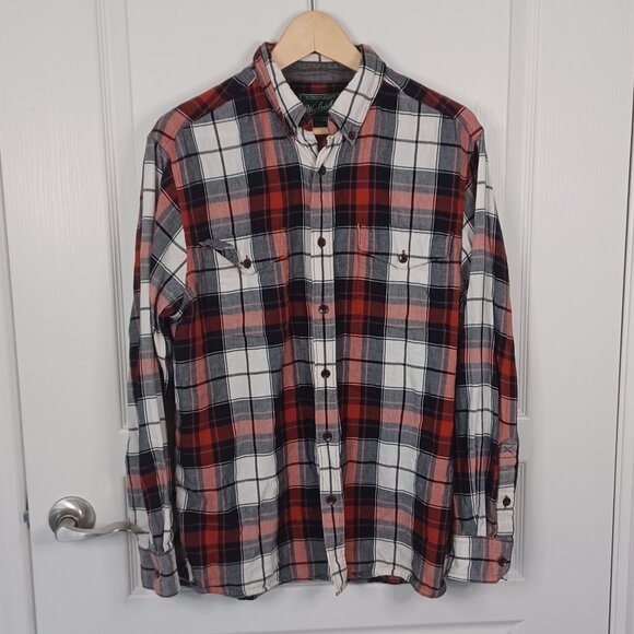 Woolrich Cotton Flannel Shirt Men's Medium Red Plaid Countryside Workwear - Picture 1 of 5